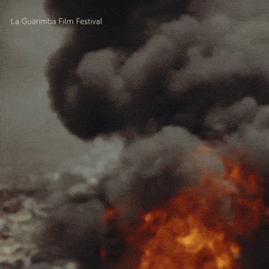 A Poster For The La Guarimba Film Festival Features A Large Fire GIF