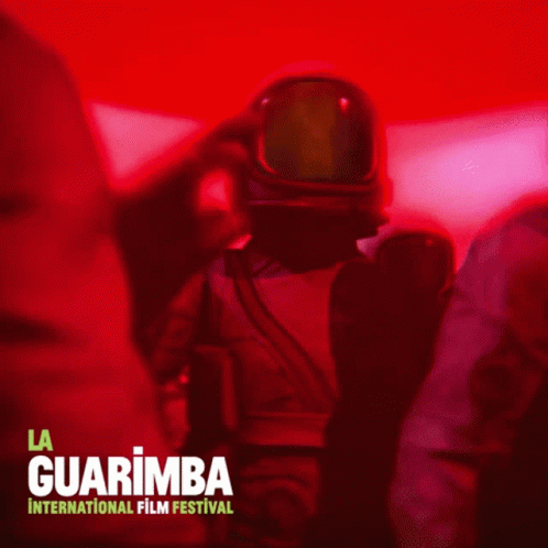 A Poster For The La Guarimba International Film Festival With A Red Background GIF