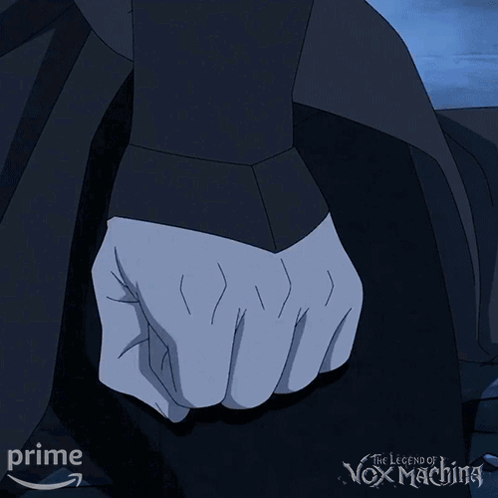 A Poster For The Legend Of Vox Machina Shows Two Hands GIF