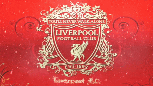 A Poster For The Liverpool Football Club With A Red Background GIF