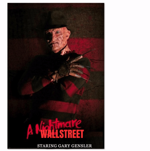 A Poster For The Movie A Nightmare On Wallstreet GIF