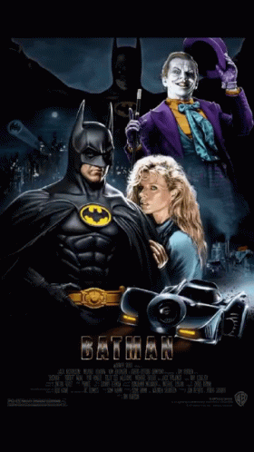 A Poster For The Movie Batman Shows Batman And The Joker On It GIF