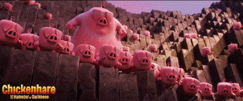 A Poster For The Movie Chickenhare And The Hamster In Darkness GIF