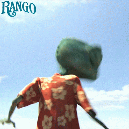 A Poster For The Movie Rango Shows A Cartoon Character GIF