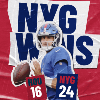A Poster For The New York Giants Shows A Football Player GIF
