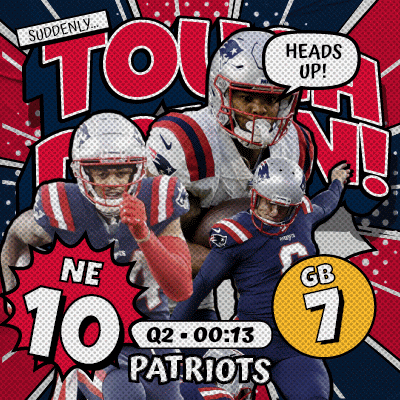a poster for the patriots football team says " suddenly " and " heads up "