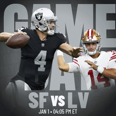 A Poster For The Sf Vs Lv Football Game GIF