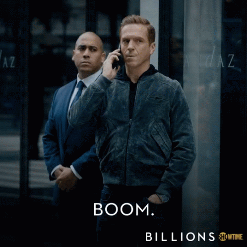 A Poster For The Show Billions Shows Two Men GIF