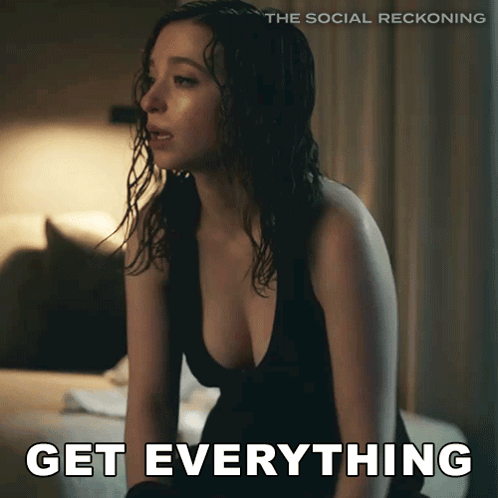 a poster for the social reckoning shows a woman in a black dress