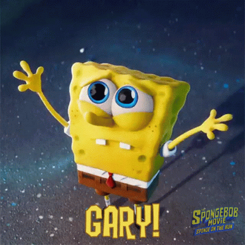 A Poster For The Spongebob Movie Shows Gary GIF