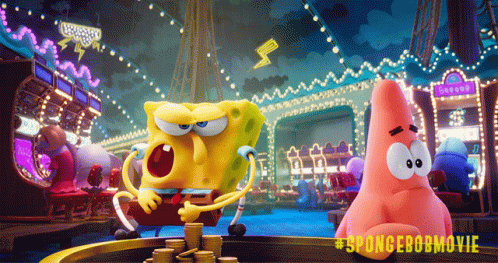 a poster for the spongebob movie shows patrick and spongebob