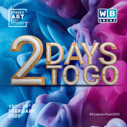 A Poster For The Street Art Fest Shows A Blue And Purple Background GIF