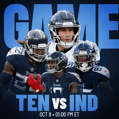 A Poster For The Ten Vs Ind Game On October 8 GIF