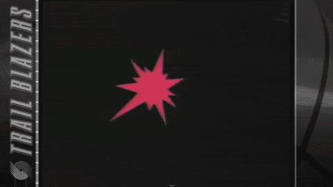 A Poster For The Trail Blazers With A Red Star In The Middle GIF