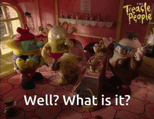 A Poster For The Treacle People Shows A Group Of Stuffed Animals In A Pink Room GIF