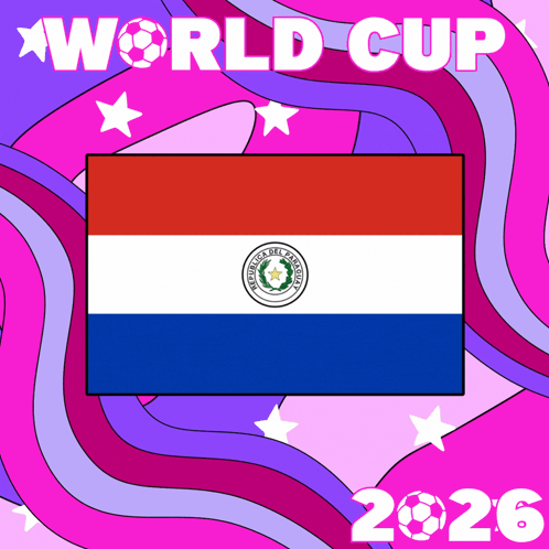 A Poster For The World Cup In 2026 With A Paraguay Flag GIF