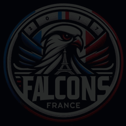 A Poster For Tyler Allgeier With A Falcons Logo Behind Him GIF