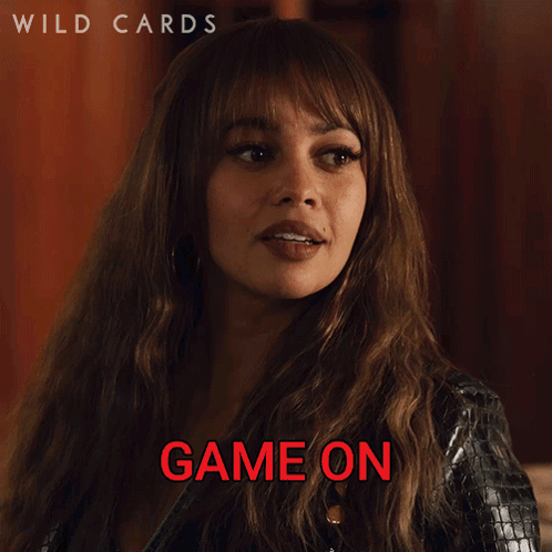A Poster For Wild Cards Shows A Woman And The Words Game On GIF