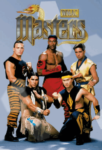A Poster For Wmac Masters Shows A Group Of Fighters Posing For A Picture GIF