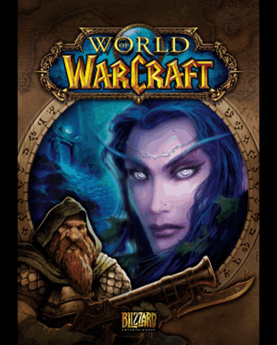 A Poster For World Of Warcraft Shows A Man And A Woman GIF
