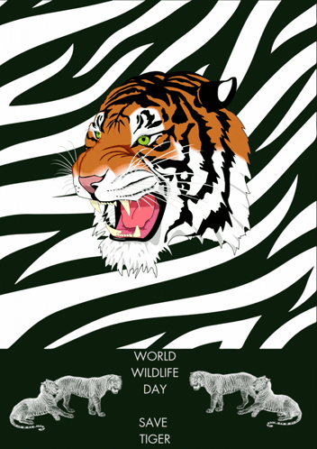 a poster for world wildlife day with a tiger