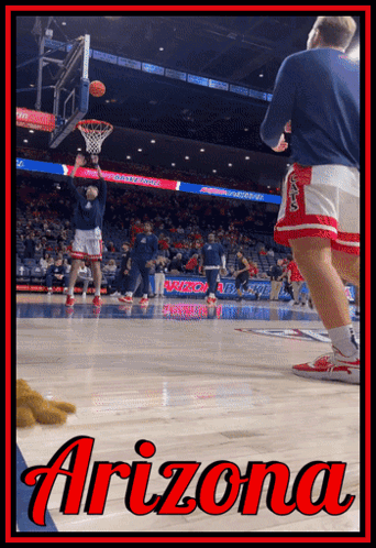 a poster of a basketball game with the word arizona on the bottom