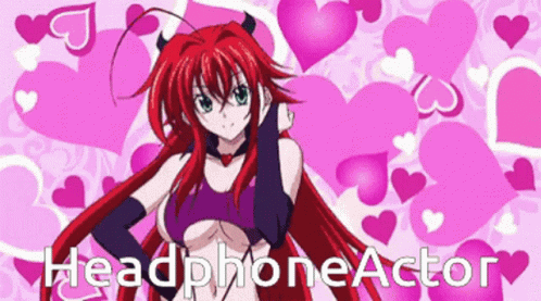 A Poster Of A Girl With Horns And The Words Headphoneactor GIF
