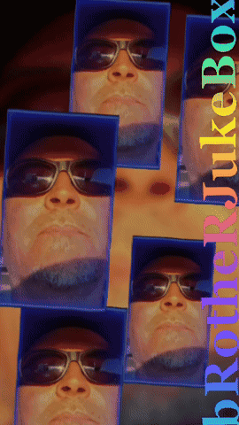 A Poster Of A Man Wearing Sunglasses With The Words Brother Jukebox On The Bottom GIF