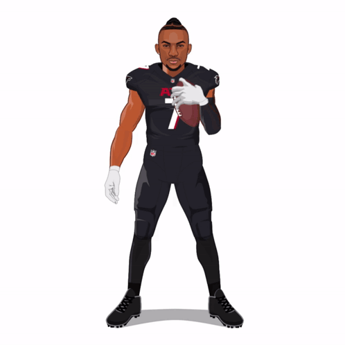 A Poster Of Bijan Atlanta Holding A Football In His Hand GIF