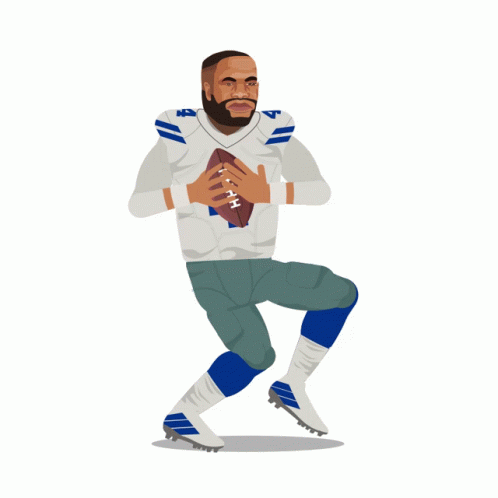 A Poster Of Dak Prescott Holding A Football GIF