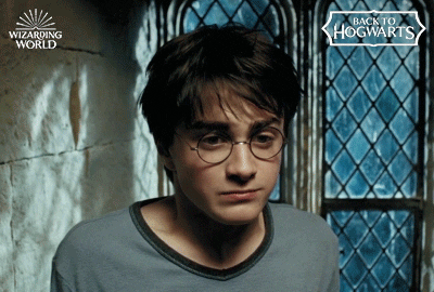 A Poster Of Harry Potter With The Words Back To Hogwarts On The Bottom GIF