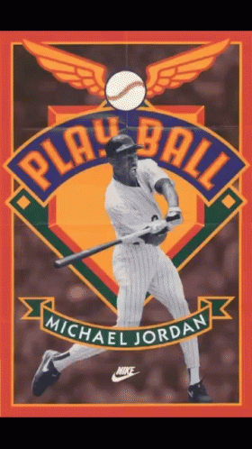 A Poster Of Michael Jordan Playing Play Ball GIF