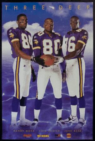 A Poster Of Three Minnesota Vikings Football Players GIF
