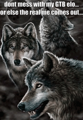 A Poster Of Three Wolves With The Caption " Dont Mess With My Gtb Elo " GIF
