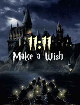 a poster that says 11:11 make a wish with a castle in the background