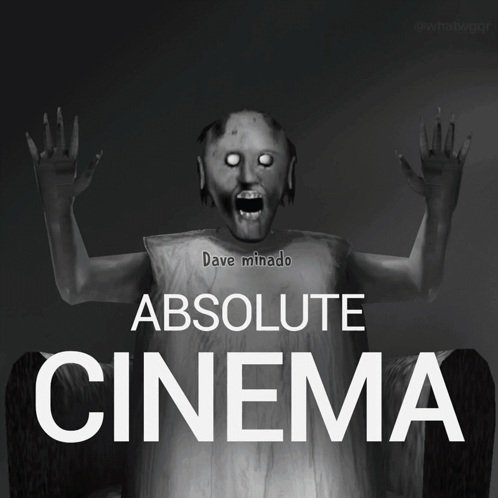 Absolute Cinema Poster With Scary Woman GIF