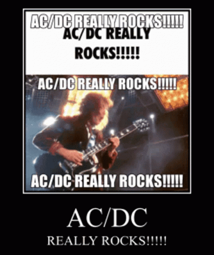 A Poster That Says Ac/dc Really Rocks On It GIF
