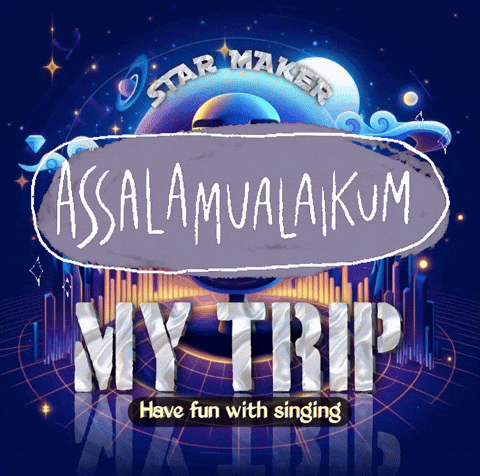 a poster that says ' assalamualaikum my trip have fun with singing ' on it