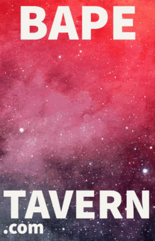 A Poster That Says Bape Tavern.com In White Letters GIF