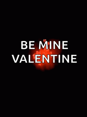 Be Mine Valentine Poster With Red Hearts GIF