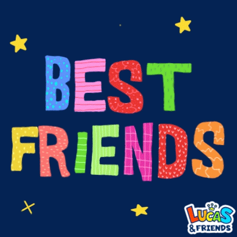 A Poster That Says " Best Friends " On It GIF