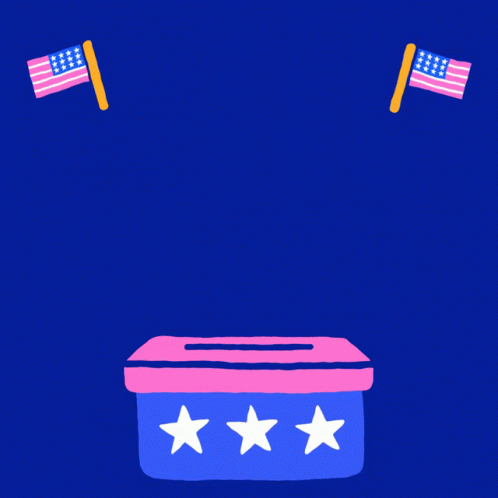 A Poster That Says Biden Wins Vermont With A Ballot Box GIF