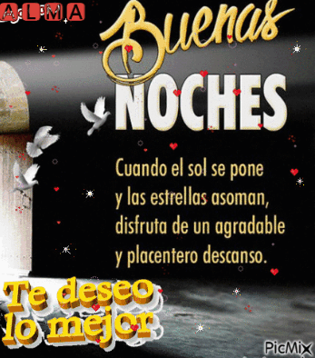 A Poster That Says Buenas Noches Cuando El Sol Se Pone GIF