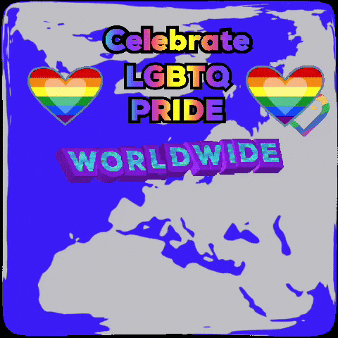 A Poster That Says ' Celebrate Lgbtq Pride Worldwide ' GIF
