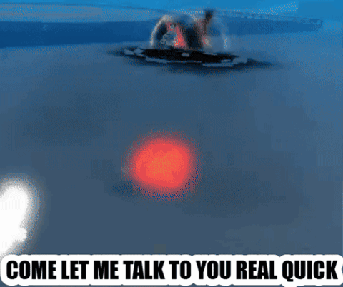 A Poster That Says " Come Let Me Talk To You Real Quick " On It GIF