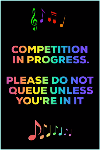 A Poster That Says Competition In Progress On It GIF
