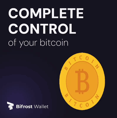 a poster that says complete control of your bitcoin with a coin