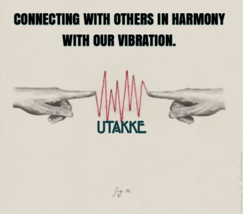 A Poster That Says Connecting With Others In Harmony With Our Vibration On It GIF