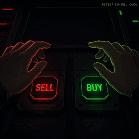 A Poster That Says Decision Made With A Skull And A Buy Button GIF