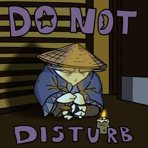 A Poster That Says Do Not Disturb With A Cat GIF